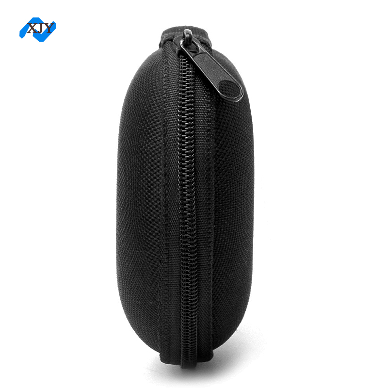 Hard shell shockproof black 1680D water resistant EVA earphone ear bud case for travel